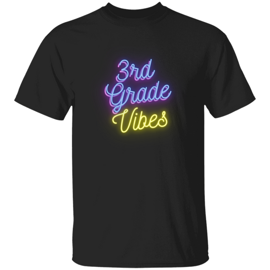 Third Grade Vibes Neon Blue Yellow School Shirt Youth