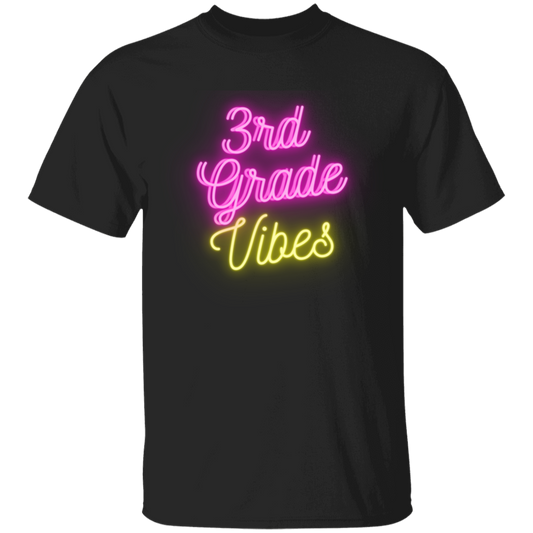 Third Grade Vibes Neon Pink Yellow School Shirt Youth