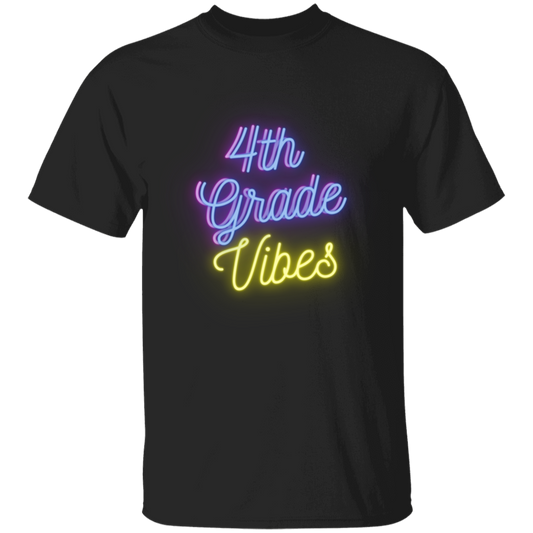 Fourth Grade Vibes Neon Blue Yellow School Shirt Youth