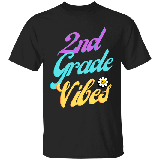 Second Grade Vibes Retro School Shirt Youth