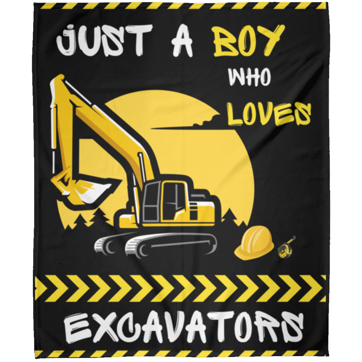 Just A Boy Who Likes Excavators Cozy Warm Blanket for Sofa Bed Couch Camping Travelling, Gift for All Seasons, Boy’s Birthday, Christmas Arctic Fleece Blanket 50x60