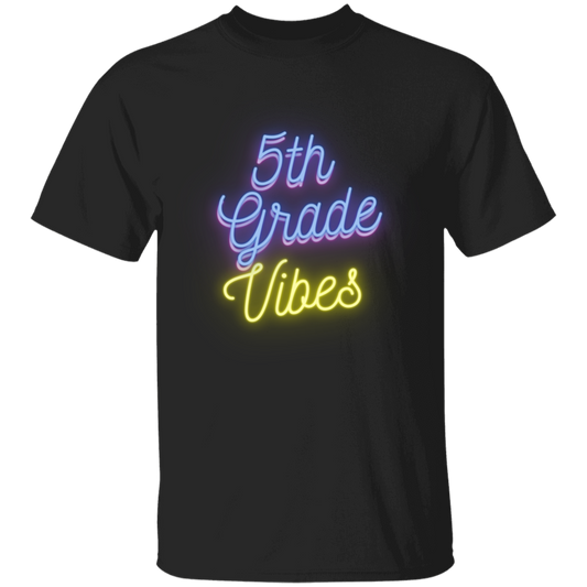 Fifth Grade Vibes Neon Blue Yellow School Shirt Youth