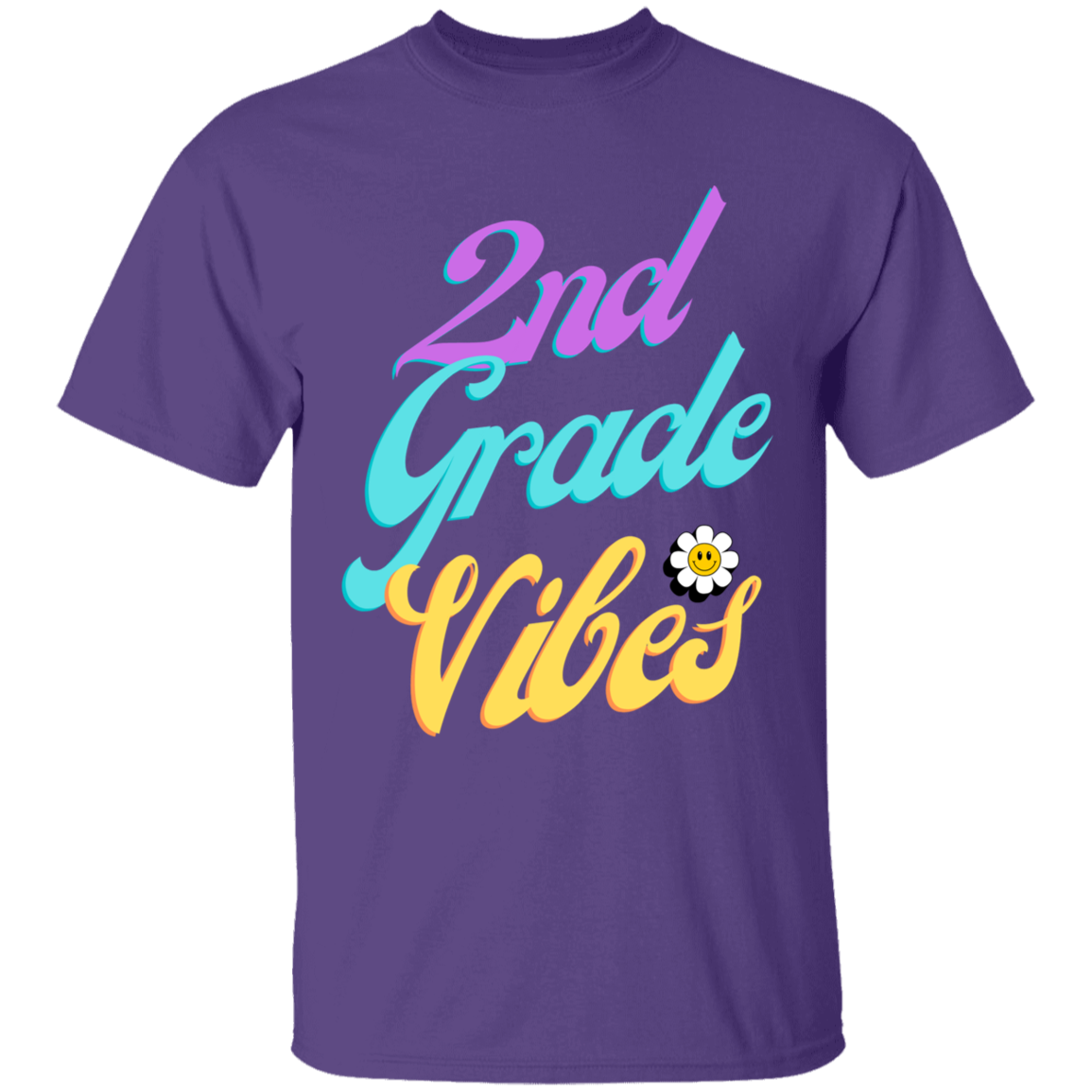 Second Grade Vibes Retro School Shirt Youth