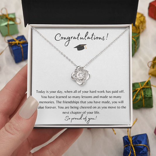 Graduation gift, Graduation necklace, Graduation jewellery, Class of 2023, College Graduate, High School Graduate - Love Knot