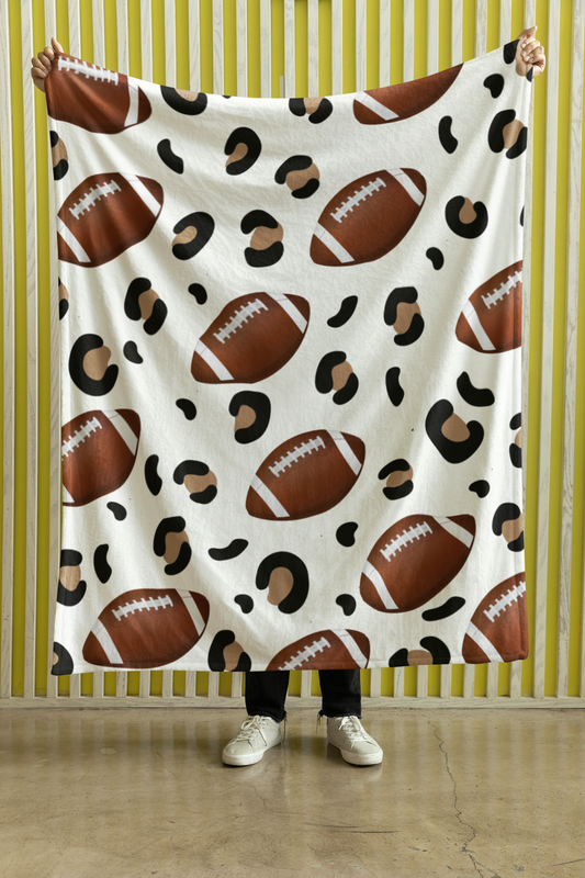 Football Cozy Throw Blanket for Sofa Bed Couch Camping Travelling, Gift for All Seasons, Birthday, Christmas Arctic Fleece Blanket 50x60